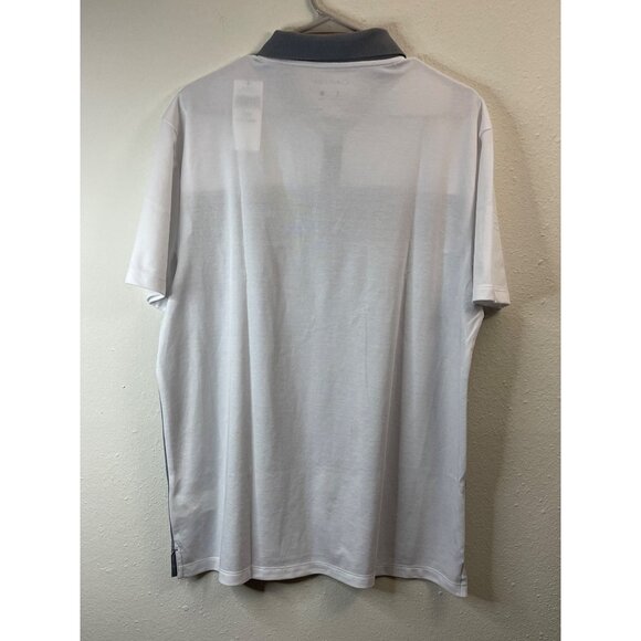 Calvin Klein Mens Polo Shirt Large White & Gray Quick Dry Moisture-Wicking - Picture 8 of 10